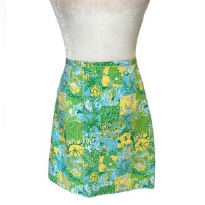 RARE Lilly Pulitzer Vintage Crazy Quilt Patch Koala Print Mini Skirt - 2